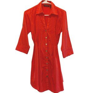 Speed Control Red Blouse Shirt Dress (S)